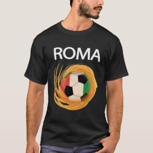 Roma Voetbal 2018 T Shirt Italiaans Vlag Vuur Voet