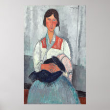 Roma-vrouw - Amedeo Modigliani Fine Art Poster