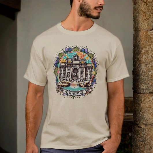 Roma Whispering Fontein Mannen Basis T-shirt