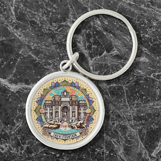 Roma Whispering Fountain Premium Round Sleutelhanger