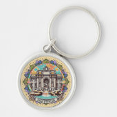 Roma Whispering Fountain Premium Round Sleutelhanger (Voorkant)