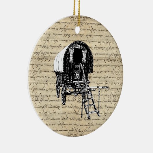  roma - zigeunerwagen keramisch ornament (Rechts)