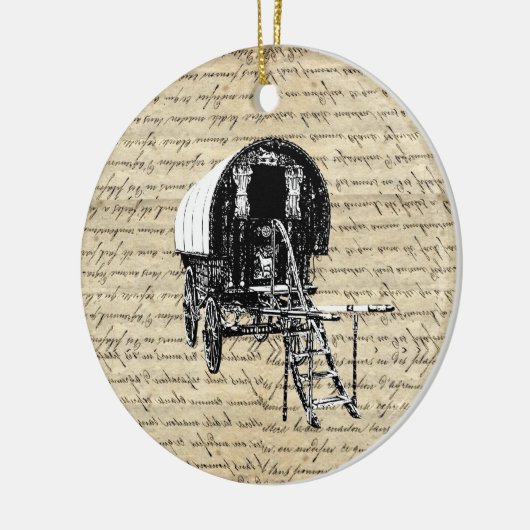  roma - zigeunerwagen keramisch ornament (Links)