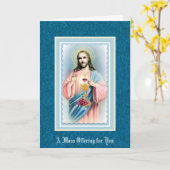 Romaans-katholieke Heilige Hart Mis Offerande Herd Kaart (Gele Bloem)