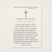 Romaans-katholieke rouwkaart - visitekaartje (Achterkant)