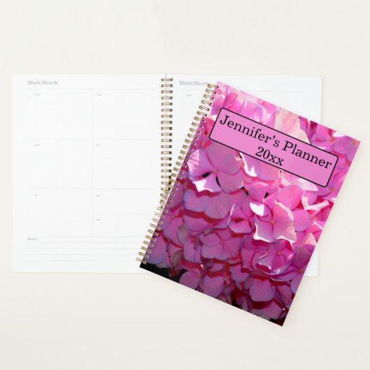 Romaans paars Hydrangeas roze paarse bloemen Planner (Display)