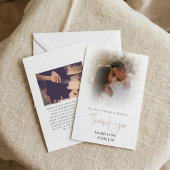 Romaans script foto gradient effect bruiloft bedankkaart