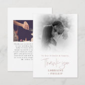 Romaans script kleur foto verloop bruiloft bedankkaart (Voorkant / Achterkant)