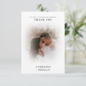 Romaanse dubbele foto gradiënt effect bruiloft bedankkaart (Staand voorkant)