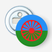 Romaanse flesopener onder de vlag van zigeuner button flesopener (Voorkant)