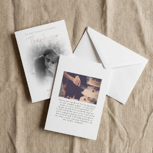 Romaanse foto gradient bruiloft bedankkaart