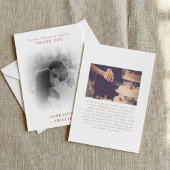 Romaanse foto gradiënt effect bruiloft bedankkaart