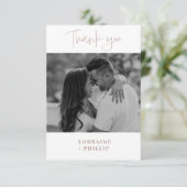 Romaanse moderne foto gradient effect bruiloft bedankkaart (Staand voorkant)