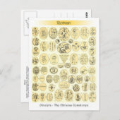 Roman Amulets - gravures van de Abraxas Gemstone Briefkaart (Voorkant / Achterkant)