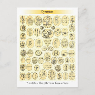 Roman Amulets - gravures van de Abraxas Gemstone Briefkaart