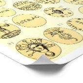 Roman Amulets - gravures van de Abraxas Gemstone Poster (Hoek)
