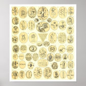 Roman Amulets - gravures van de Abraxas Gemstone Poster (Voorkant)