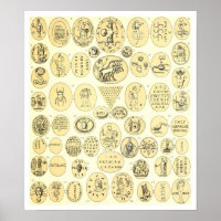 Roman Amulets - gravures van de Abraxas Gemstone