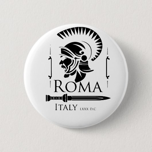 Roman Army - Legionair met Gladio Ronde Button 5,7 Cm (Voorkant)