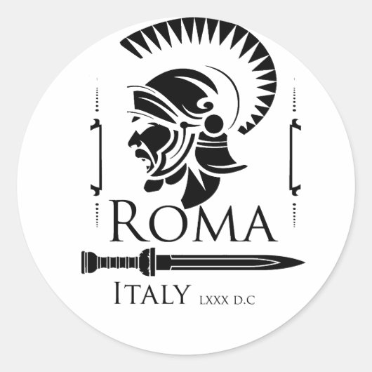 Roman Army - Legionair met Gladio Ronde Sticker (Voorkant)