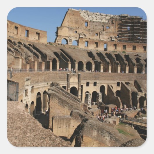 Roman Art. Colosseum of Flavian Vierkante Sticker (Voorkant)