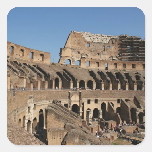 Roman Art. Het Colosseum of Flavian 7 Vierkante Sticker (Voorkant)