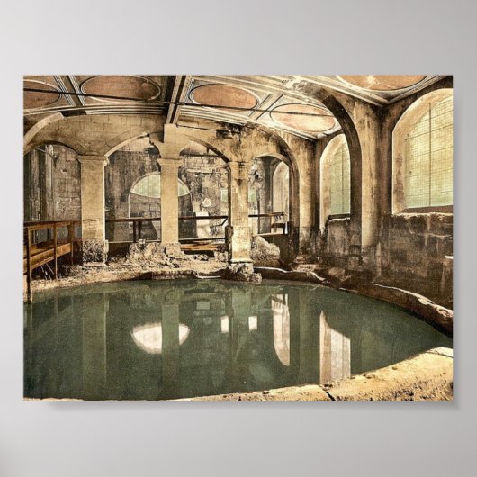 Roman Baths en Abbey, Circular Bath, Bath, Englan Poster (Voorkant)