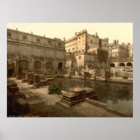 Roman Baths en Abbey I, Bath, Somerset, England