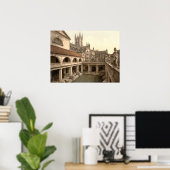Roman Baths en Abbey IV, Bath, Somerset, England Poster (Thuiskantoor)