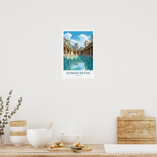 Roman Baths Engeland Reisprint Poster (Keuken)