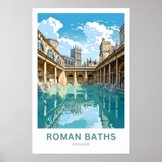 Roman Baths Engeland Reisprint Poster (Voorkant)
