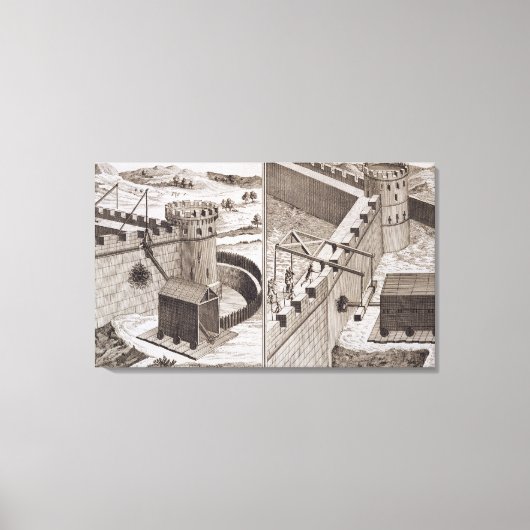 Roman Battering Rams uit de 'Encyclopedie des S' Canvas Afdruk (Voorkant)