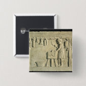 Roman Butcher's, relief Vierkante Button 5,1 Cm (Voorkant /achterkant)