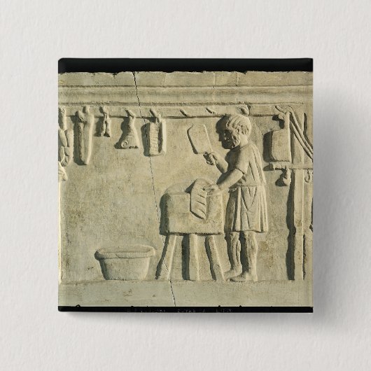 Roman Butcher's, relief Vierkante Button 5,1 Cm (Voorkant)