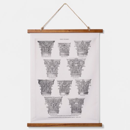 Roman Capital Styles Classical Architecture Hangend Wandkleed (Voorkant)