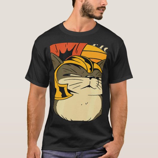 Roman Cat Soldier Helmet Costume A Galea Kitten Te T-shirt (Voorkant)