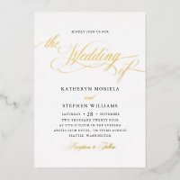 Roman Classic Script Calligraphy Wedding Gold