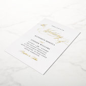 Roman Classic Script Calligraphy Wedding Gold Folie Uitnodiging (Gedraaid)