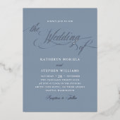 Roman Classic Script Calligraphy Wedding Silver Folie Uitnodiging (Voorkant)