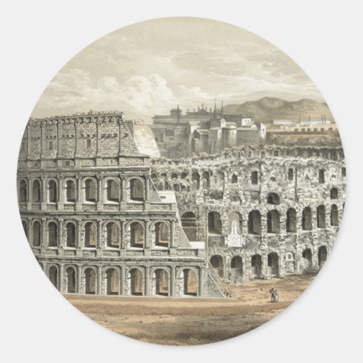 Roman Coliseum Art Ronde Sticker (Voorkant)