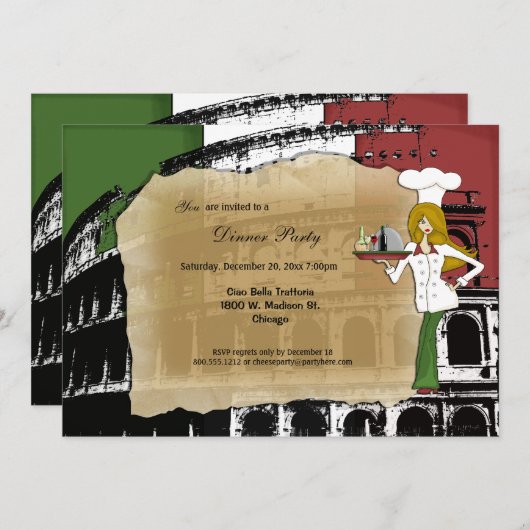 Roman Coliseum Dinner Party Kaart (Voorkant / Achterkant)