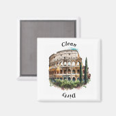 Roman Coliseum Waterverf Clean/Dirty vaatwasser Magneet (Voorkant / Achterkant)