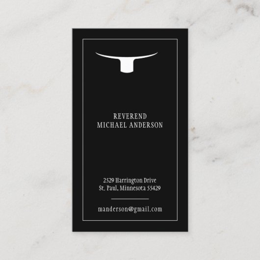 Roman Collar Priest Minister van Christelijke Cler Visitekaartje (Voorkant)
