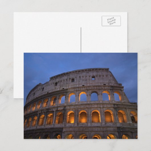 Roman Colosseum bij nacht Briefkaart (Voorkant / Achterkant)
