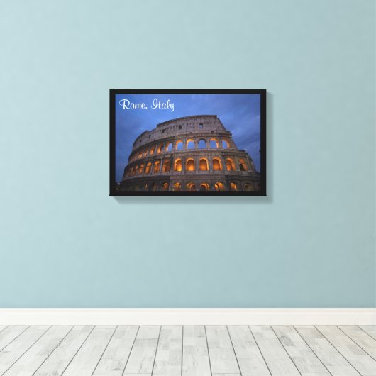 Roman Colosseum bij nacht Canvas Afdruk (Insitu (Houten vloer))