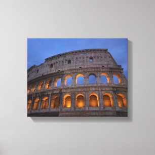 Roman Colosseum bij nacht Canvas Afdruk