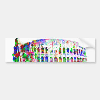 Roman Colosseum kleurrijke architectuurproducten Bumpersticker