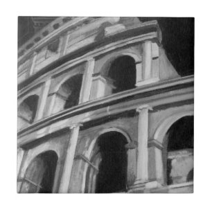 Roman Colosseum met Architecturaal Tekeningen Tegeltje