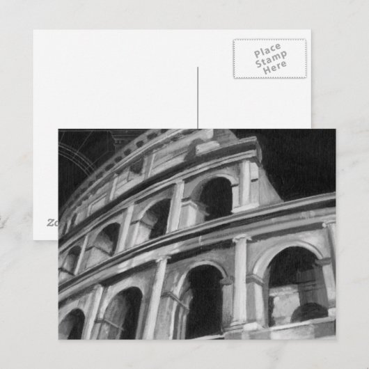 Roman Colosseum met Architectural Drawings Briefkaart (Voorkant / Achterkant)