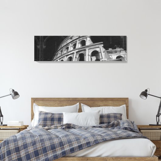 Roman Colosseum met Architectural Drawings Canvas Afdruk (Insitu (Slaapkamer))